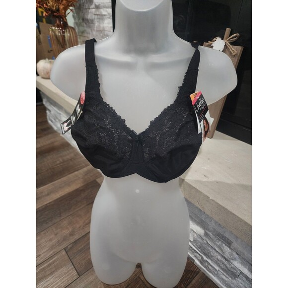 Lilyette By Bali Minimizer Underwire Bra 34DD Black LY0428 Shaping Comfort - Picture 1 of 8